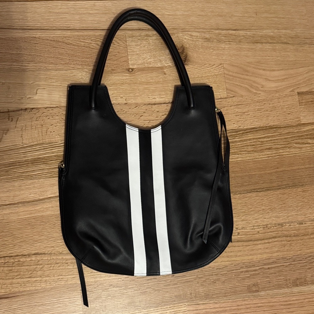 Gerard Darel Black and White Striped Tote NWOT